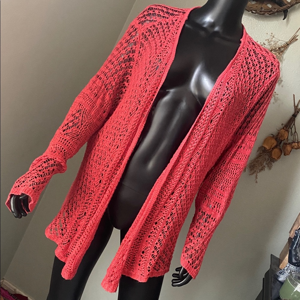 Westport Coral Open Knit Cardigan